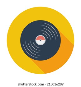 Record. Single flat color icon. Vector illustration.