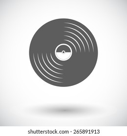 Record. Single flat icon on white background. Vector illustration.