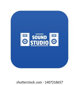 Record sound studio icon blue vector isolated on white background