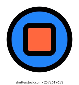 Record Stop Disk icon vector illustration style