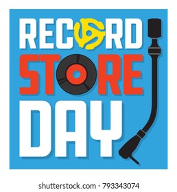 Record Store Day Album Cover Design
Vector design featuring vinyl record, record insert spindle adaptor, turntable tone arm and the words Record Store Day. Easy to edit and fully scalable.