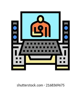 record studio color icon vector. record studio sign. isolated symbol illustration