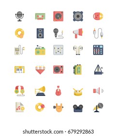 Record studio outline icons vector.