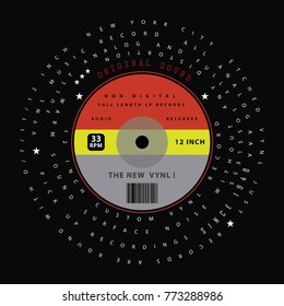 record, t shirt graphics , vector ,music  , print