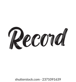 record text on white background.
