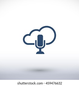 Record vector icon. Cloud pictogram. Graphic symbol for web design, logo. Isolated sign on a white background.