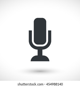 Record vector icon. Graphic symbol for web design, logo. White glyph on a gray background. Isolated sign.