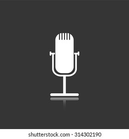 record vector icon with mirror reflection