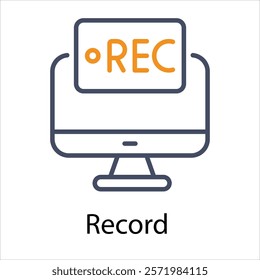Record Vector icon stock illustration
