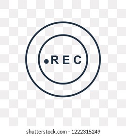Record vector outline icon isolated on transparent background, high quality linear Record transparency concept can be used web and mobile