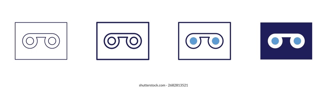 Record video icon in 4 different styles. Thin Line, Line, Bold Line, Duotone. Duotone style. Editable stroke.
