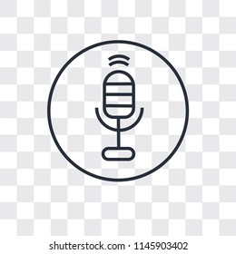Record voice button vector icon isolated on transparent background, Record voice button logo concept