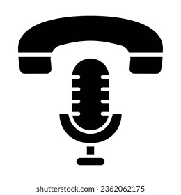 Recorded Call Vector Glyph Icon For Personal And Commercial Use.
