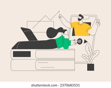 Recorded classes abstract concept vector illustration. Podcast courses, audio video recording class access, online education, elearning, lecture on tablet, training courses abstract metaphor.
