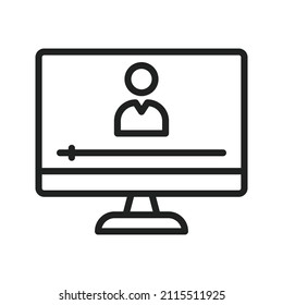 Recorded Lecture icon vector image. Can also be used for Physical Fitness. Suitable for mobile apps, web apps and print media.