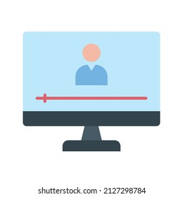 Recorded Lecture icon vector image. Can also be used for Online Education. Suitable for mobile apps, web apps and print media.