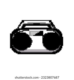 recorder boombox audio game pixel art retro vector. bit music retro, old vintage recorder boombox audio. old vintage illustration