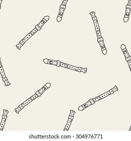 Recorder doodle seamless pattern background