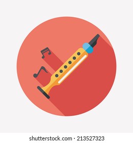 Recorder flat icon with long shadow,eps10