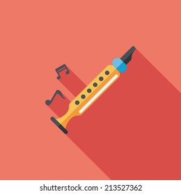 Recorder flat icon with long shadow,eps10
