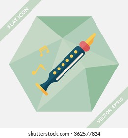 Recorder flat icon with long shadow,eps10