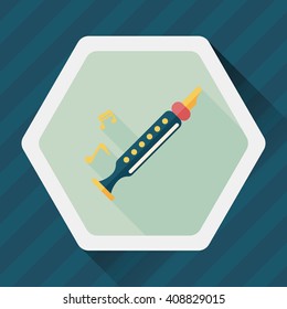 Recorder flat icon with long shadow,eps10