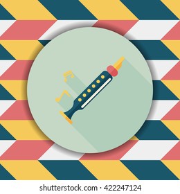 Recorder flat icon with long shadow,eps10