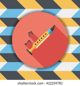 Recorder flat icon with long shadow,eps10