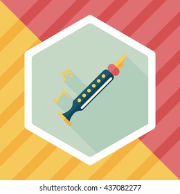 Recorder flat icon with long shadow,eps10