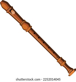 Ilustración del vector de instrumentos de música de flauta del grabador