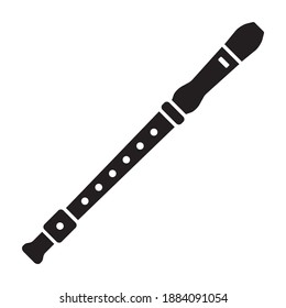 Recorder flute musical instrument flat vector icon for music apps   websites