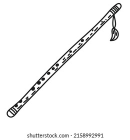 Recorder Flute Musical Instrument Line Art, Doodle