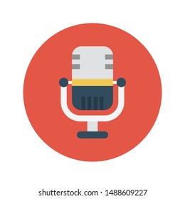recorder glyph flat vector icon