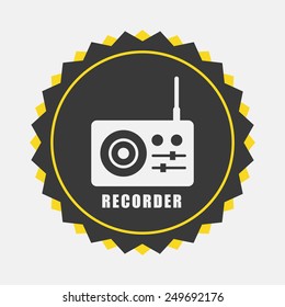 recorder icon design, vector illustration eps10 graphic