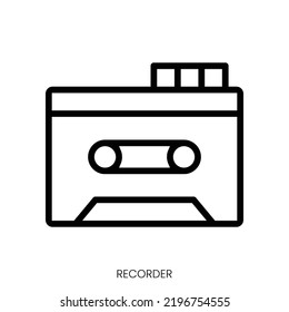 recorder icon. Line Art Style Design Isolated On White Background
