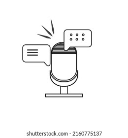 Recorder icon. linear style sign for mobile concept and web design. podcast theme, radio broadcast, vector icon. Symbol, logo illustration. Vector graphics