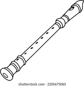 recorder line vector illustration isolated on white background