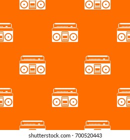 Recorder pattern repeat seamless in orange color for any design. Vector geometric illustration