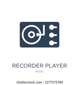 recorder player icon vector on white background, recorder player trendy filled icons from Music collection, recorder player vector illustration