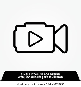 recorder player video line icon vector  illustration