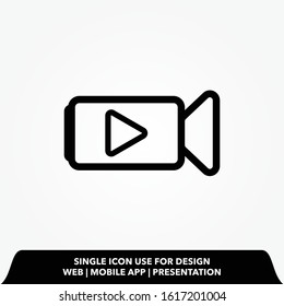 recorder player video line icon vector  illustration