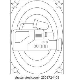 recorder retro technology coloring book page for kids and adults creative coloring mindful relaxation activity