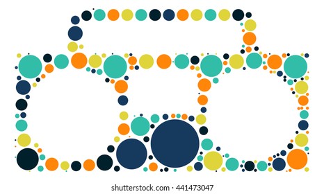 recorder shape vector design by color point