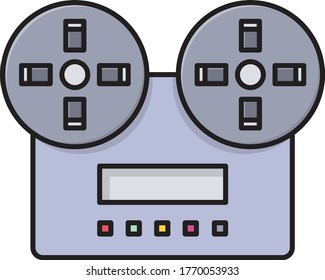 recorder vector flat color icon 
