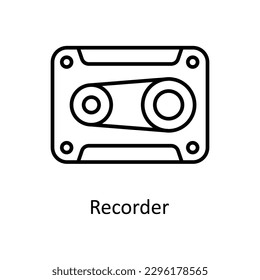 Recorder  Vector   outline Icons. Simple stock illustration stock