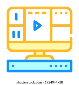 recorder for video surveillance color icon vector. recorder for video surveillance sign. isolated symbol illustration