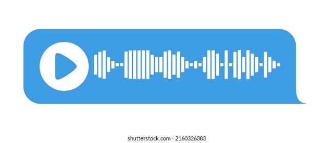 Aufnahme der Tonnachrichtenvorlage. UI-Element der Tonaufzeichnung in Sprachblase. Vektorgrafik einzeln auf weißem Hintergrund