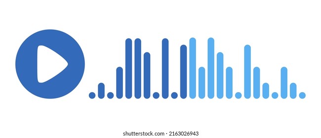 Recording of audio message template. UI element of audio record for smartphones. Vector illustration isolated in white background