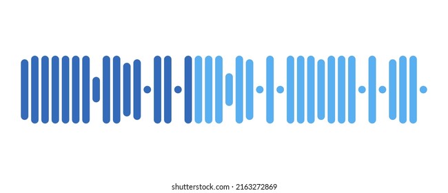 Recording of audio message template. UI element of audio record for smartphones. Vector illustration isolated in white background