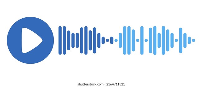 Recording of audio message template. UI element of audio record for smartphones. Vector illustration isolated in white background